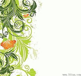 绿色植物花纹