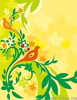 梦幻鸟花纹
