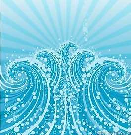 蓝色波浪花纹