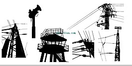 电线塔剪影