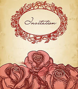 玫瑰花插画背景