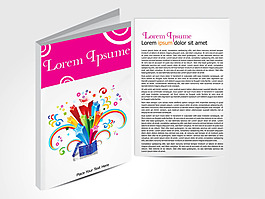 矢量彩色画册封面设计模板素材