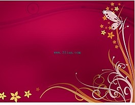 红色背景与精美花纹