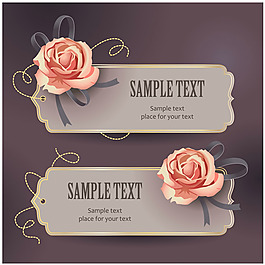 玫瑰花吊牌设计元素