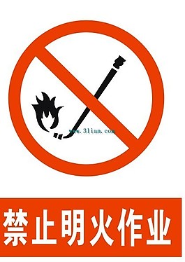 禁止明火作业标志矢量图