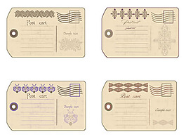 怀旧花纹明信片