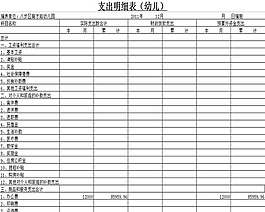 收益支出计算表格