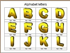3D风格英文字母PPT模板