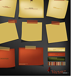 复古便利贴纸矢量素材