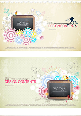 淡雅古典花纹背景矢量图