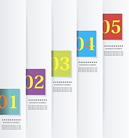 彩色数字标签矢量素材