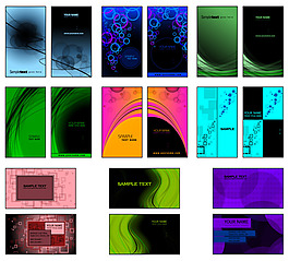 炫彩花纹卡片矢量素材下载
