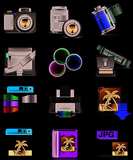 相机图标主题矢量素材