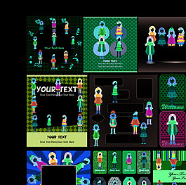 卡通人物贴图矢量图下载