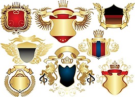 欧式皇冠标签矢量素材
