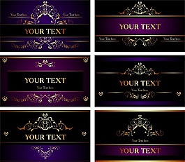 欧式金色花纹卡片矢量图