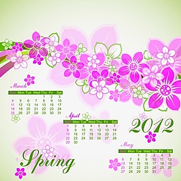 2012花纹装饰日历矢量素材