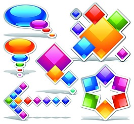 彩色组合图形设计矢量图下载