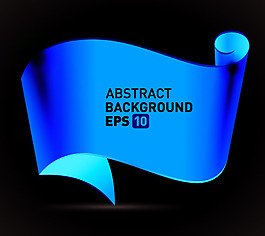 彩色丝带卷轴矢量图下载