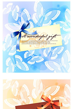 蝴蝶花纹背景矢量图