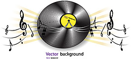怀旧音乐背景矢量素材