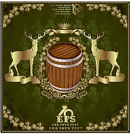 欧式豪华背景标签矢量图