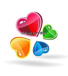 彩色水晶鹅卵石矢量图