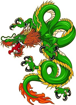 东西方龙插画矢量图下载