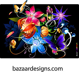 精美花纹背景矢量图下载