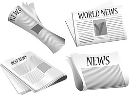 报纸纸张矢量图下载