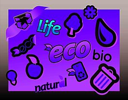 绿色生活条幅矢量图下载