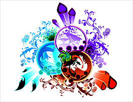 潮流个性花纹矢量图下载