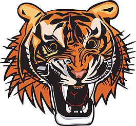 老虎头头像矢量图下载