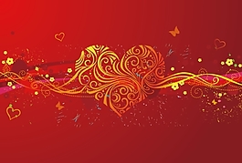 可爱心形花纹矢量图下载