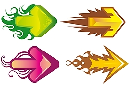 潮流火焰箭头矢量图下载