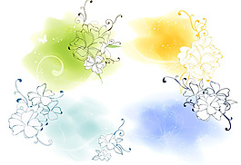 韩国花纹素材矢量图下载