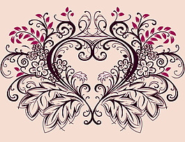 可爱心形花纹矢量图下载