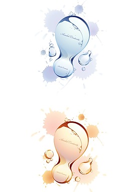 韩国透明水滴设计矢量图下载