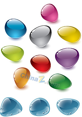 彩色鹅卵石矢量素材