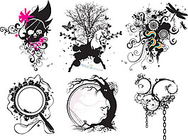 潮流创意花纹矢量素材