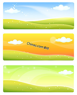 素雅春色Banners矢量图