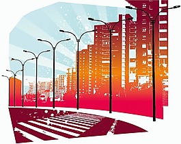 城市道路矢量素材