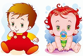 2款可爱婴儿矢量图