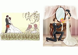 2款婚礼人物ai矢量图