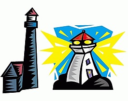2款灯塔建筑矢量图