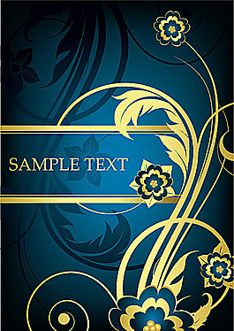 金色时尚花纹矢量素材