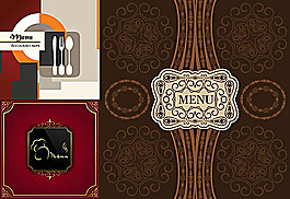 西餐厅菜单封面背景矢量素材