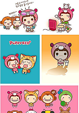 卡通头像矢量素材