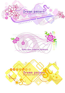 漂亮的花边图案矢量素材