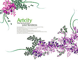 紫色花纹矢量素材